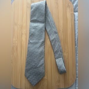 Harrods Silver Tie with Black and White Ovals